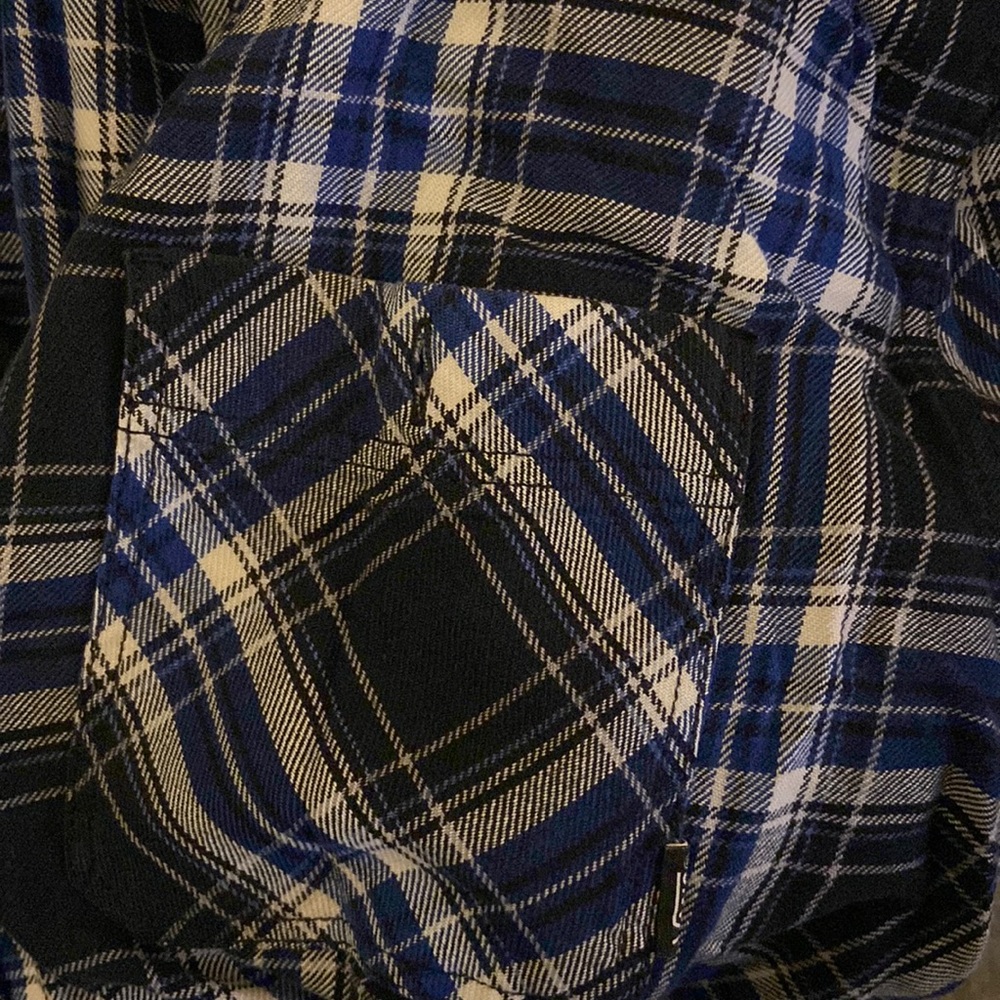 Vans long sleeve flannel longsleeve large plaid blue white black